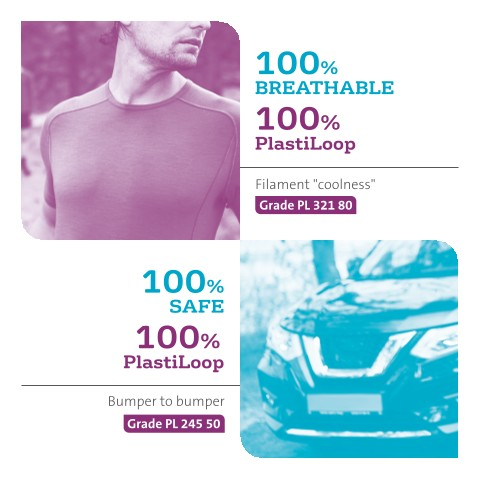 tee 100% breathable, 100 PlastiLoop